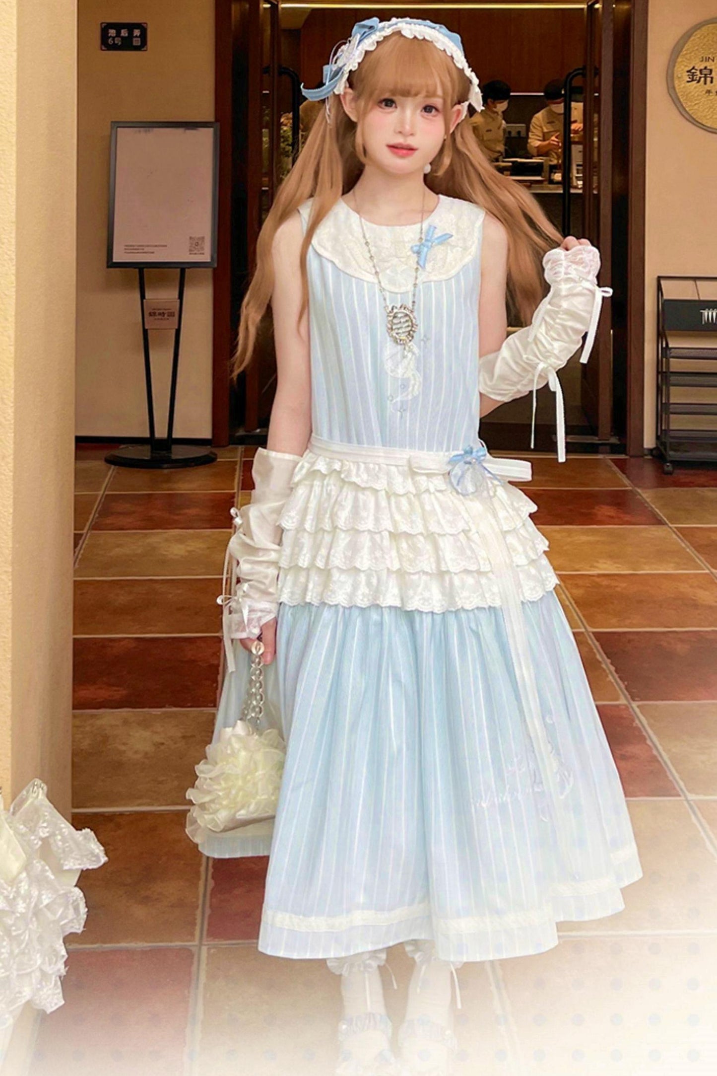 Blue Marine Fairy Lace Lolita Dress + Top + Skirt