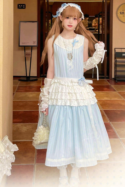 Blue Marine Fairy Lace Lolita Dress + Top + Skirt