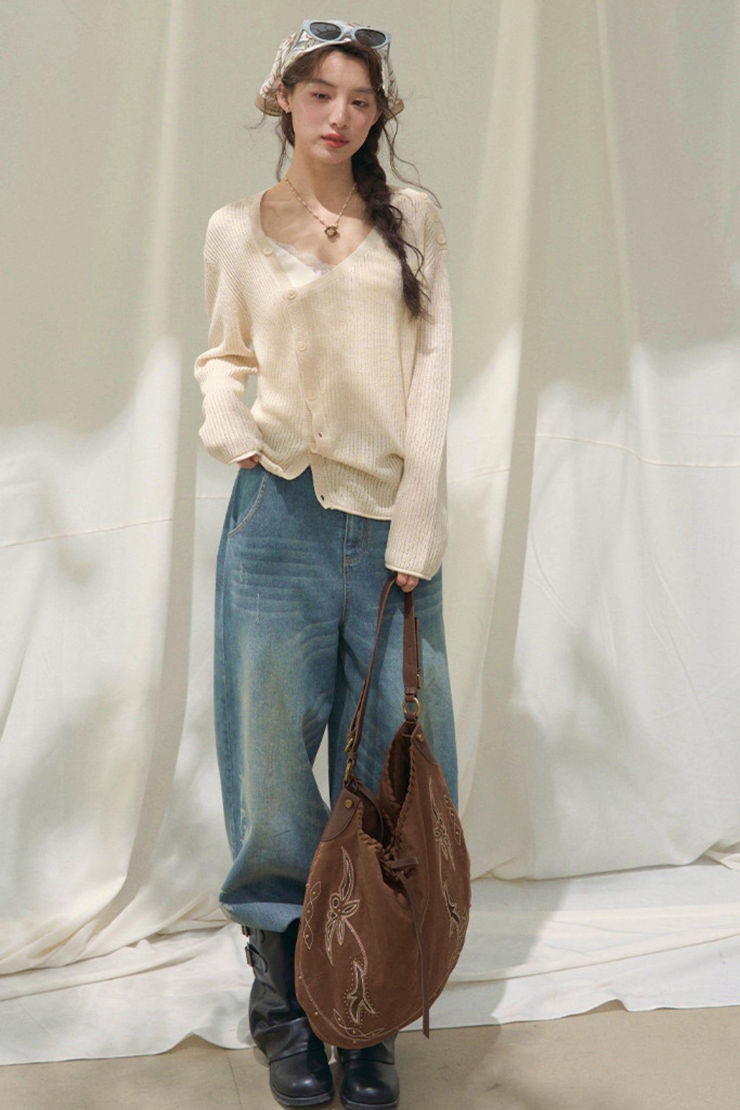 Laser Embossed Vintage Jeans