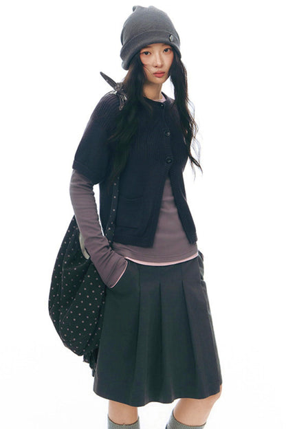 プリーティッドエーラインミディスカート