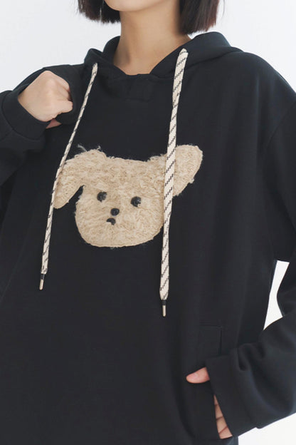 Gravity Museum Plush Puppy Sweatshirt - Women's Winter Comfort Top 2024