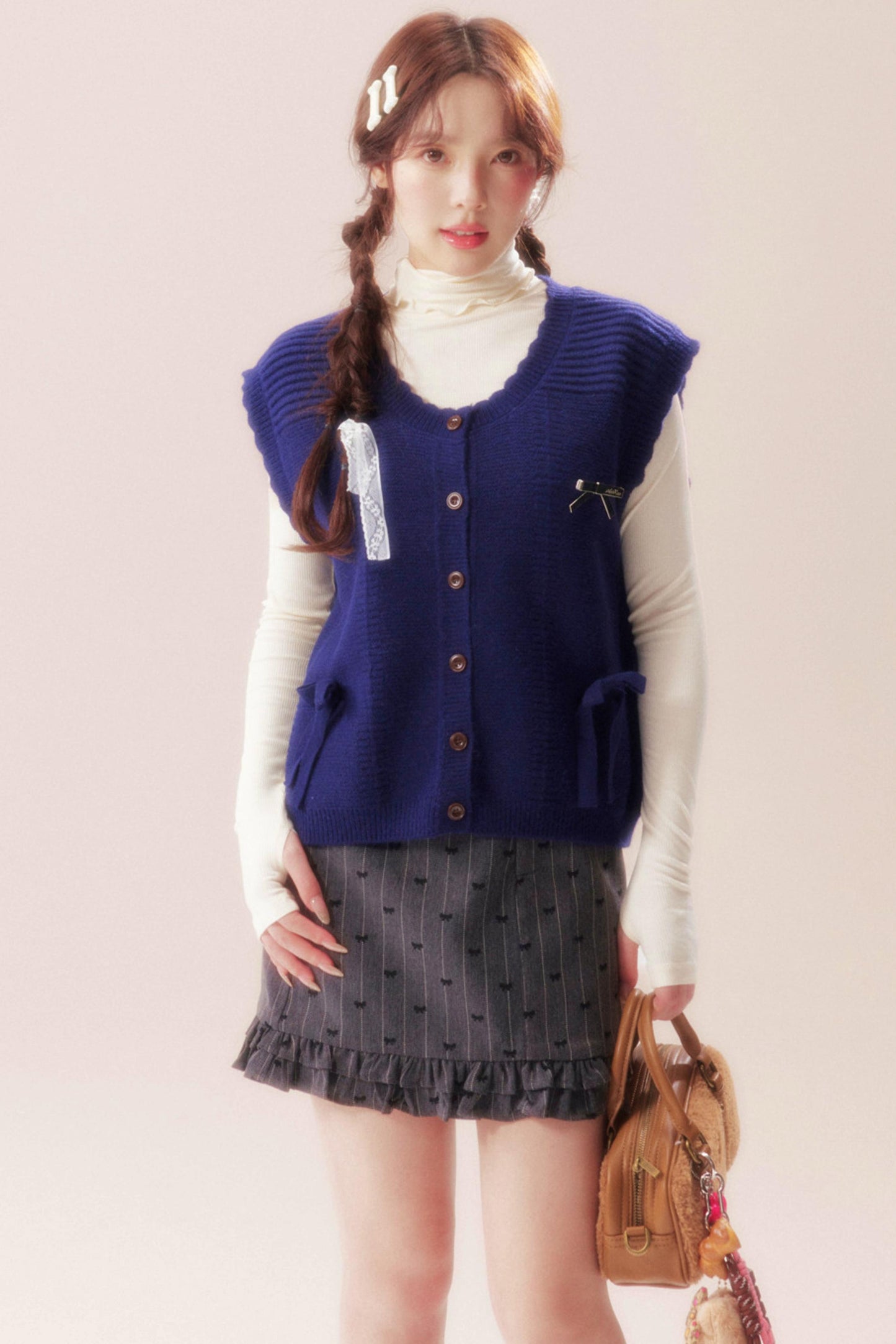 ムーンライトソングリボンニットベスト