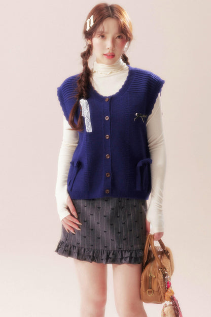 ムーンライトソングリボンニットベスト