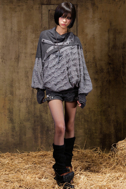 Stacked Collar Batwing Top