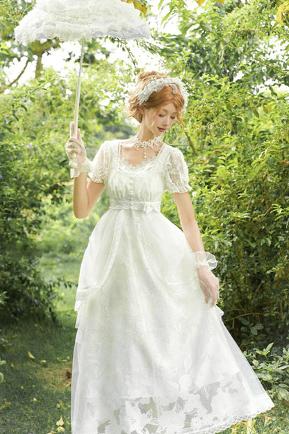 ホワイティトップス＋ストラップロリータドレス＋ヘアアクセサリー