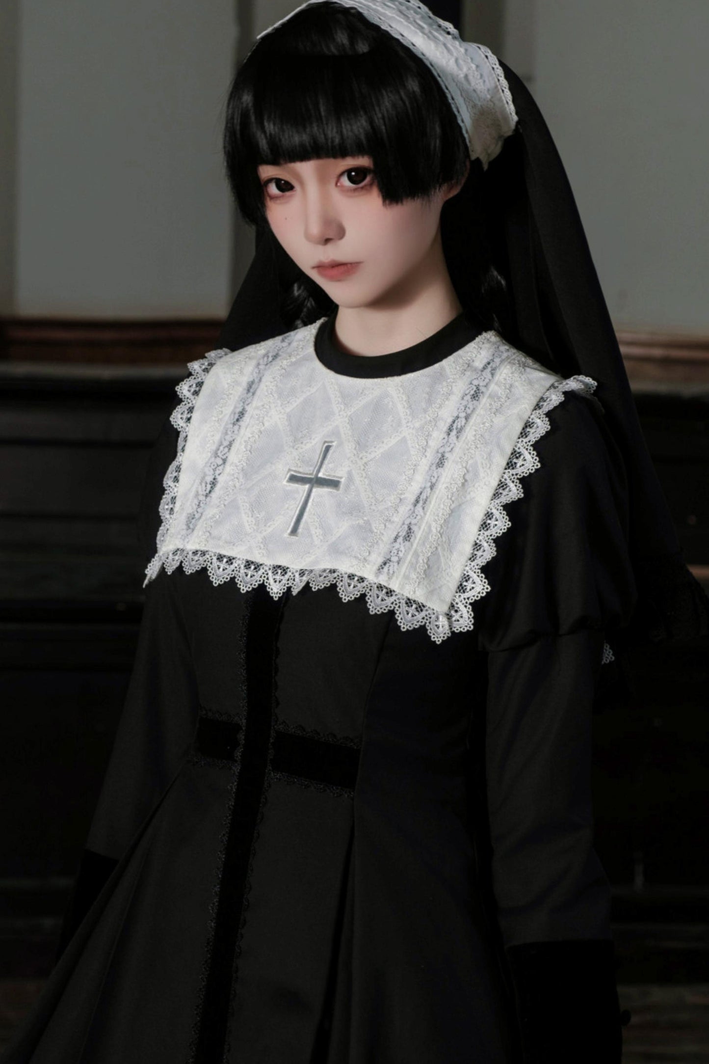 [Vorbestellung] Gothic White Night Kleid + Accessoires