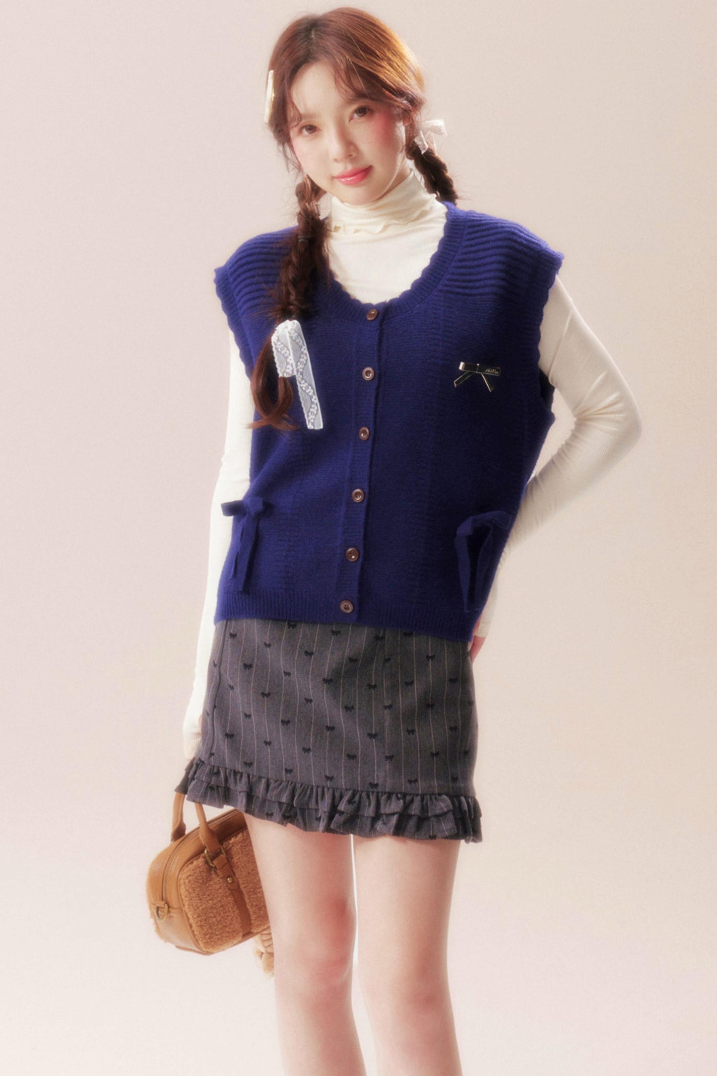 ムーンライトソングリボンニットベスト