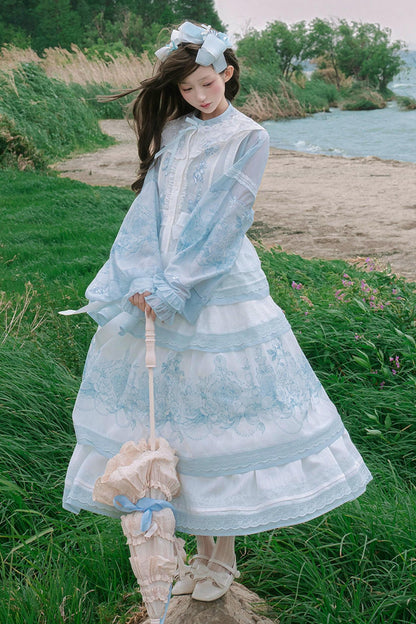 Gonna + top + accessori da principessa fata estiva