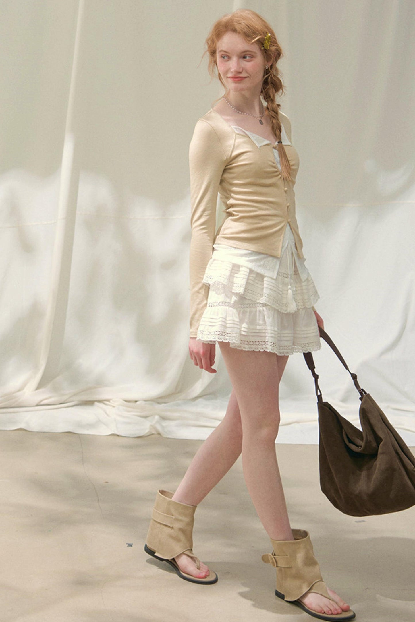 Seashell Lace Layered Top