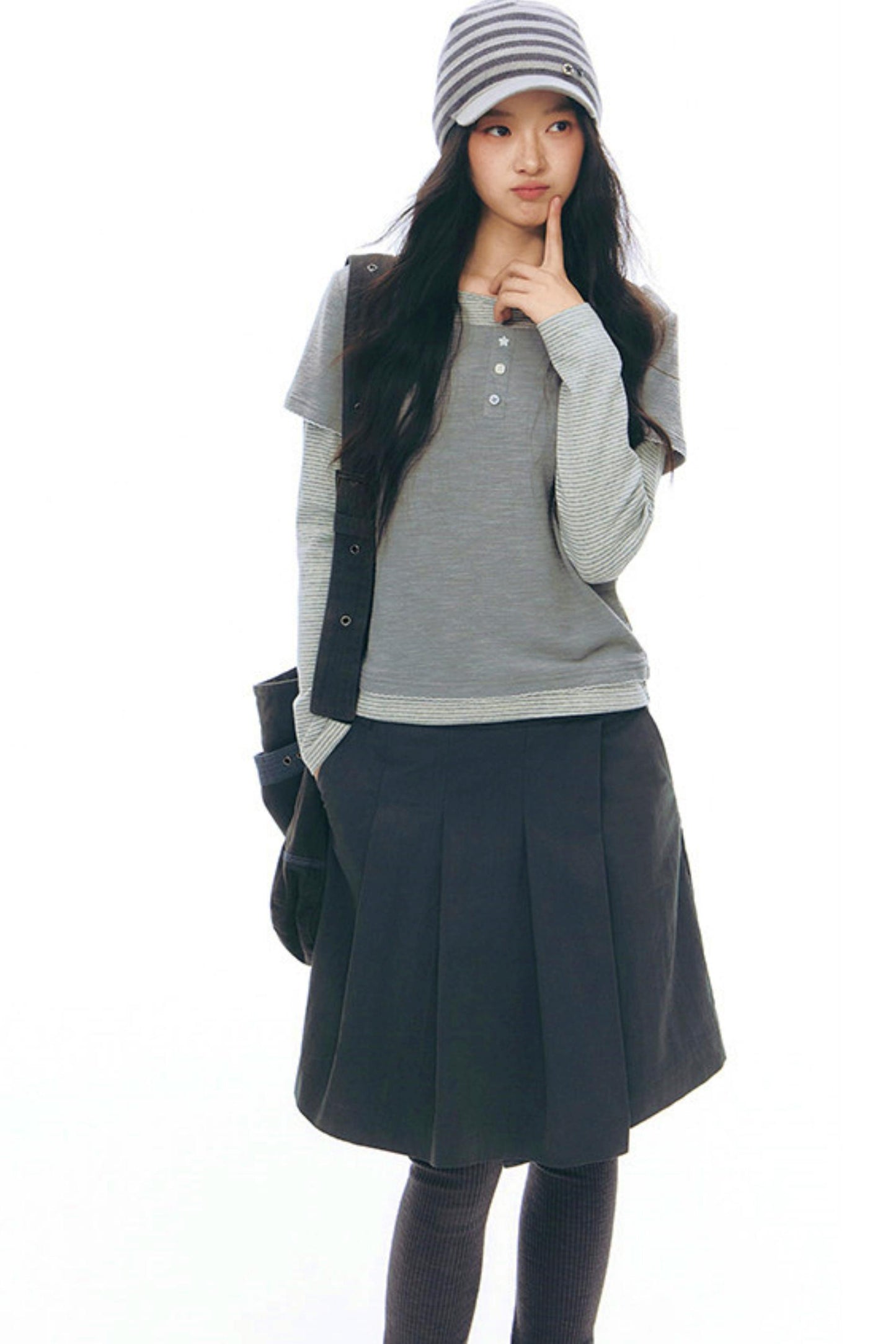 コントラストカラーレイヤートップス