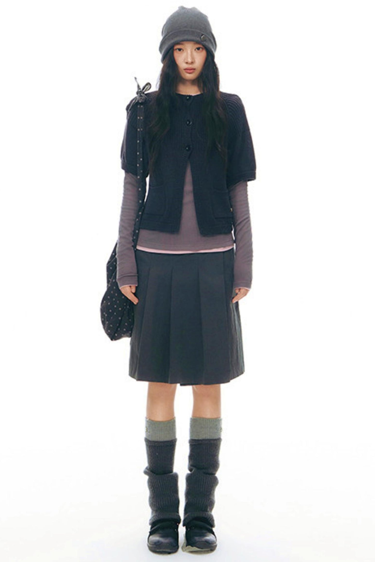 プリーティッドエーラインミディスカート