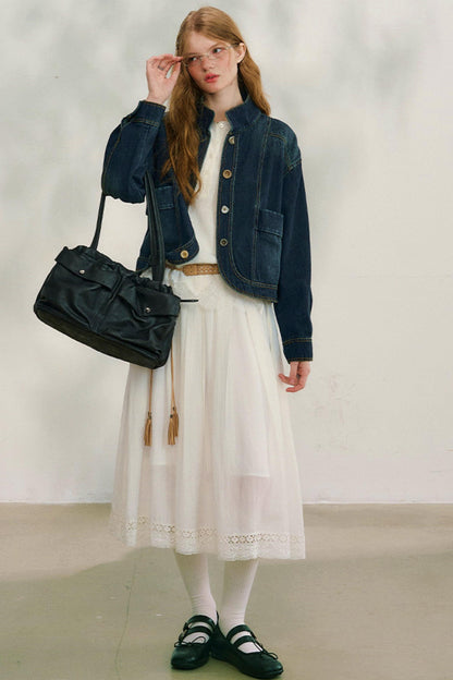 スウェイングシルエットレースブラウス