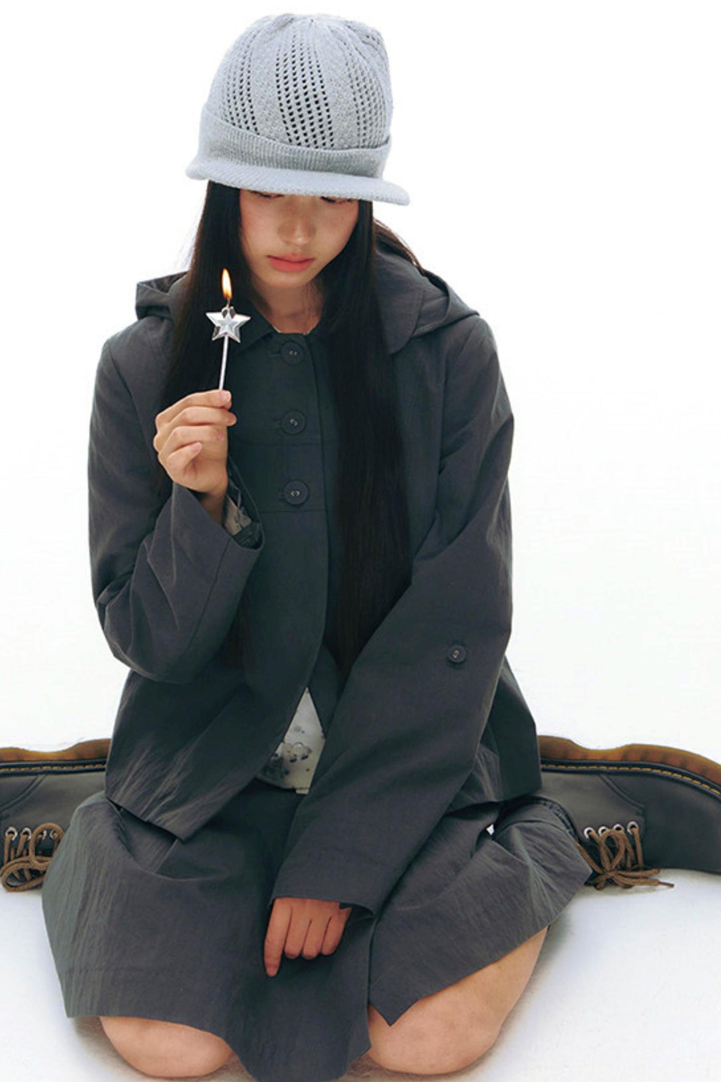 プリーティッドエーラインミディスカート