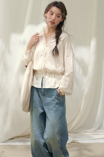 Laser Embossed Vintage Jeans