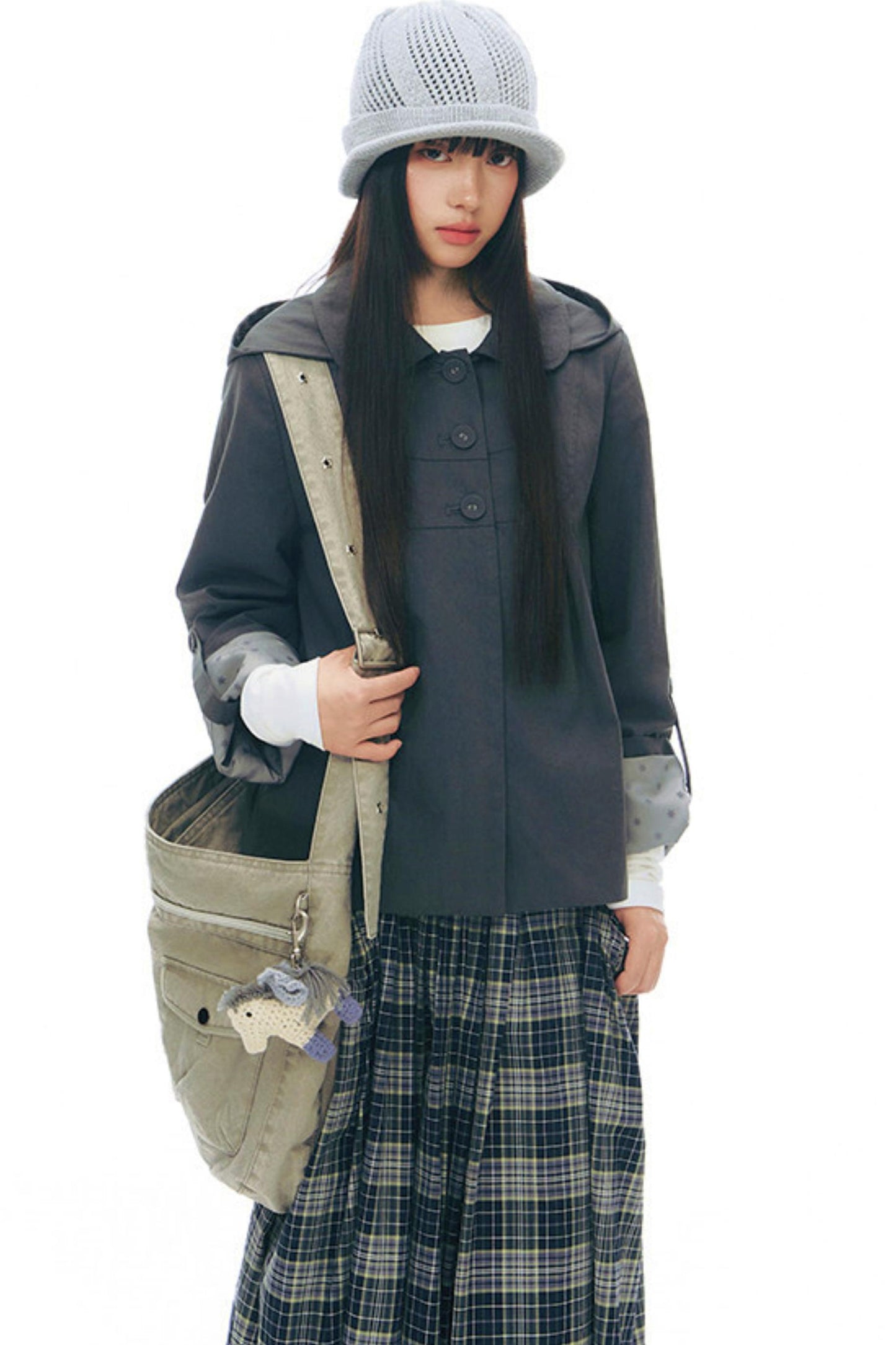 チェックレトロミディスカート