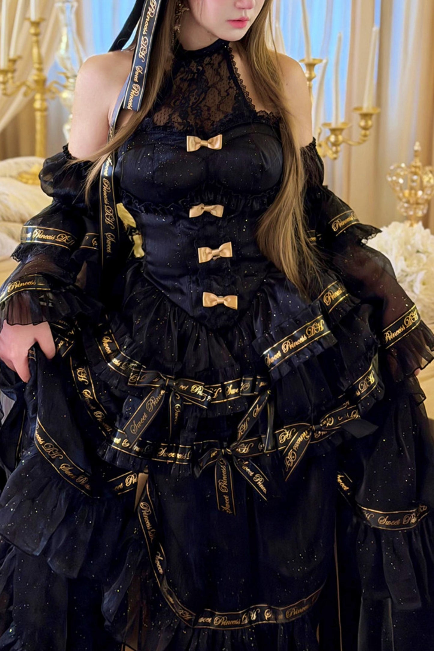 Elegant Gothic Lolita Dress + Accessories