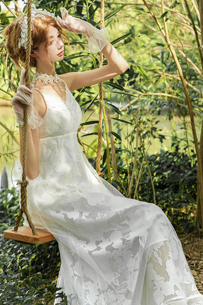 ホワイティトップス＋ストラップロリータドレス＋ヘアアクセサリー