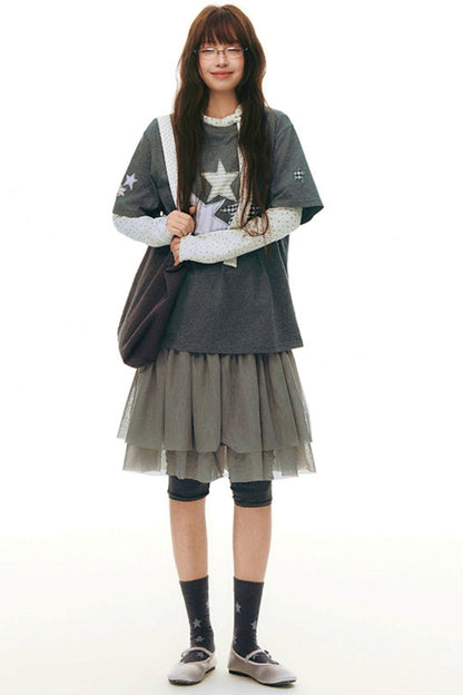 Robe chasuble en tulle Y2K