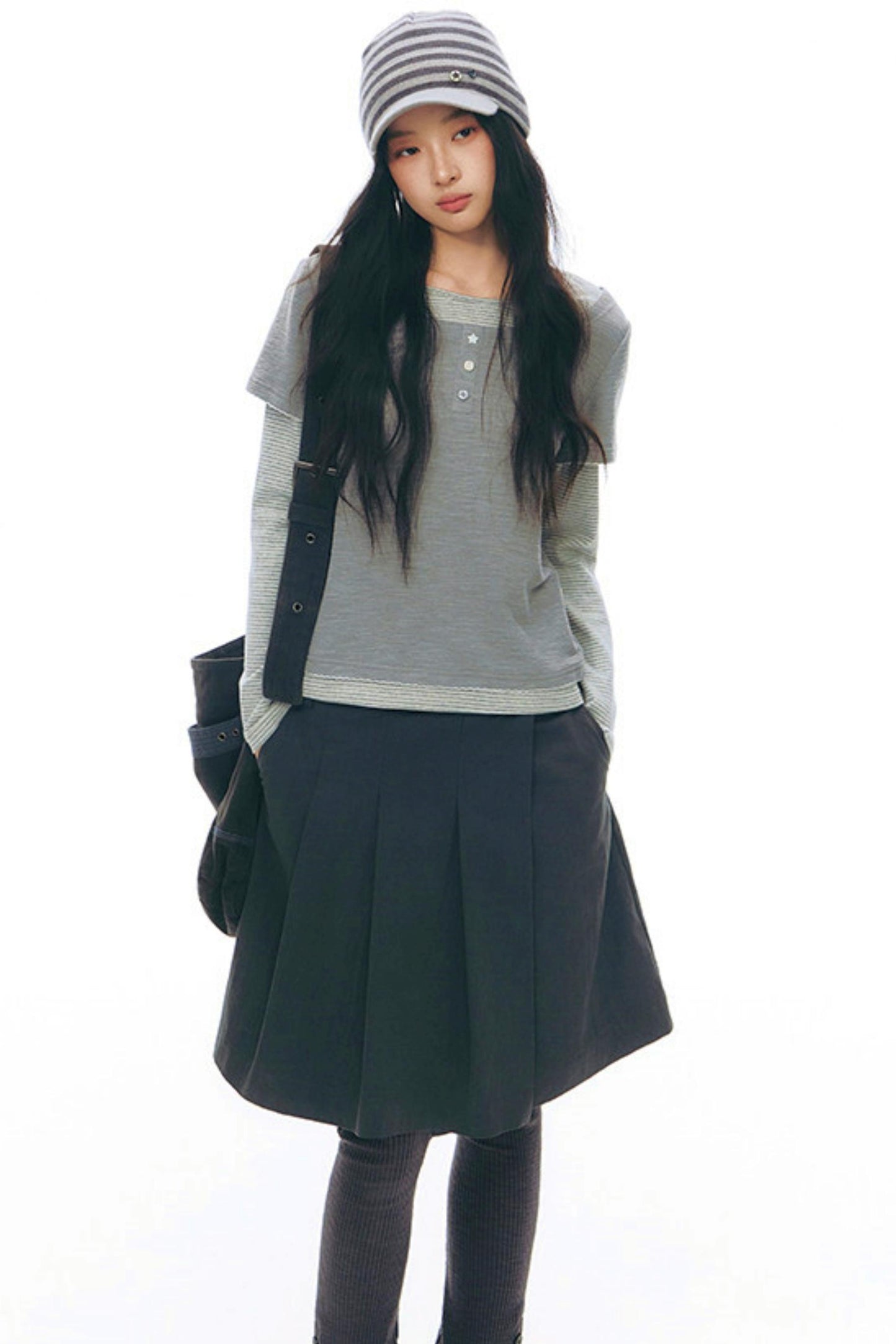 コントラストカラーレイヤートップス