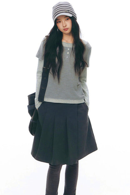 コントラストカラーレイヤートップス