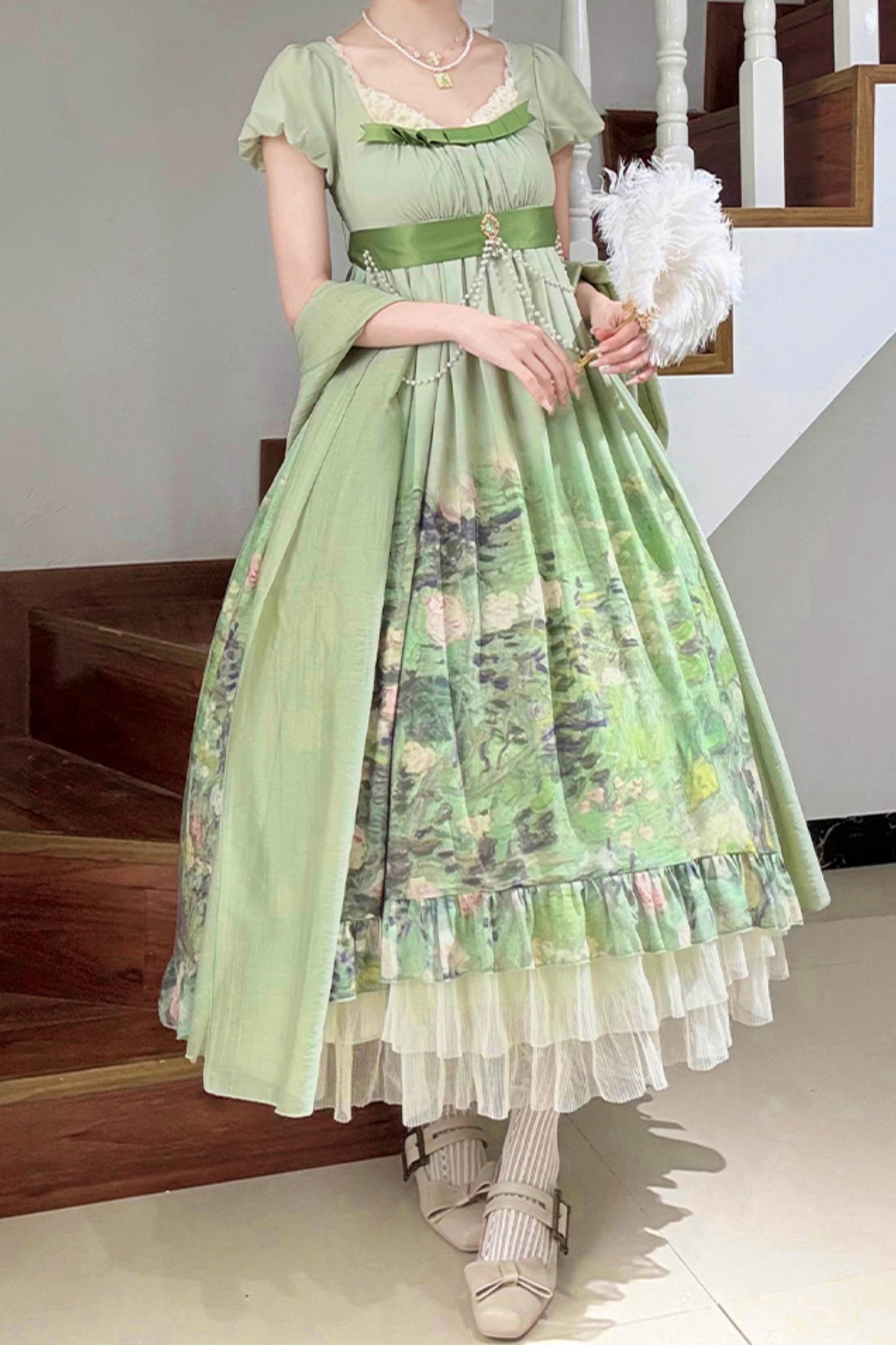 クラシックシフォンローズドレスセットアップ