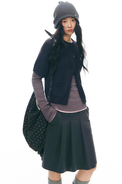 Y2Kボタンレイヤードトップス