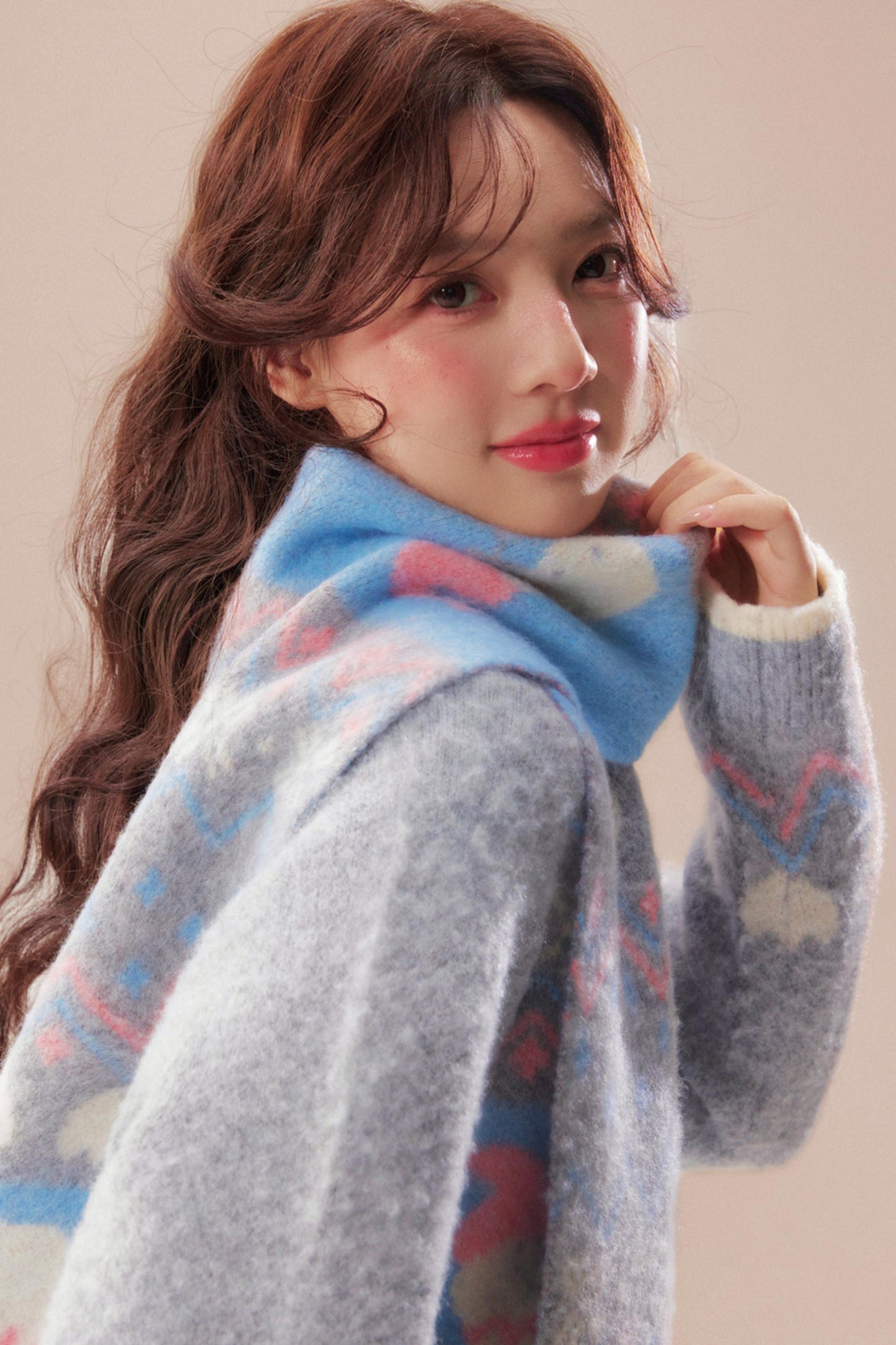 Sweet Fair Isle Sweater Cardigan + Scarf