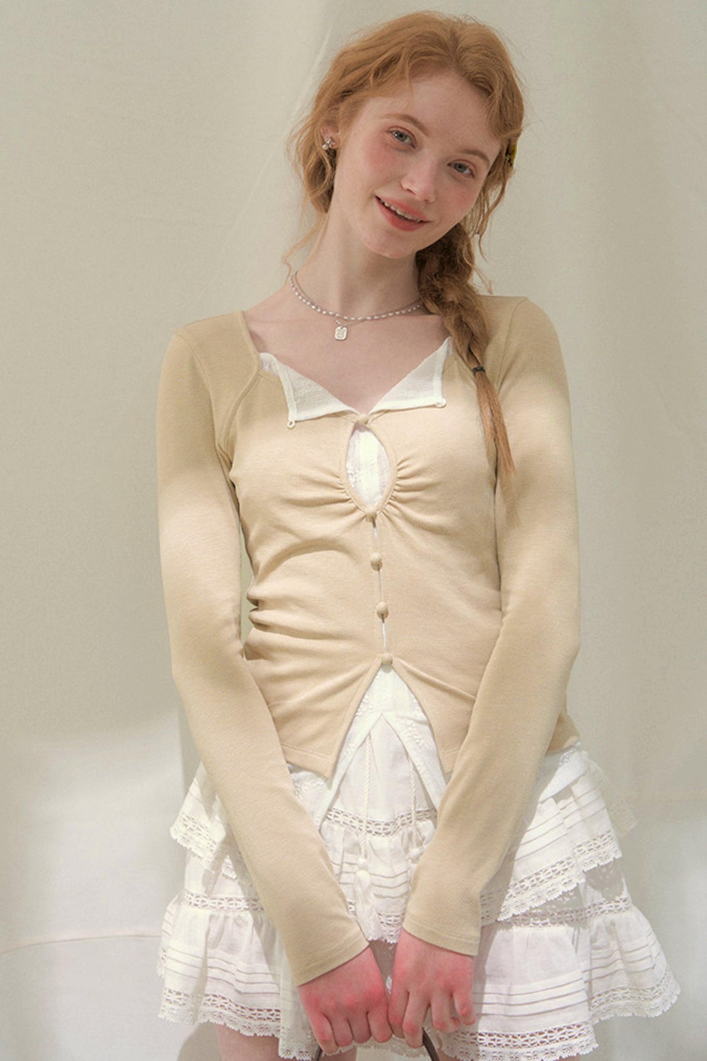 Seashell Lace Layered Top