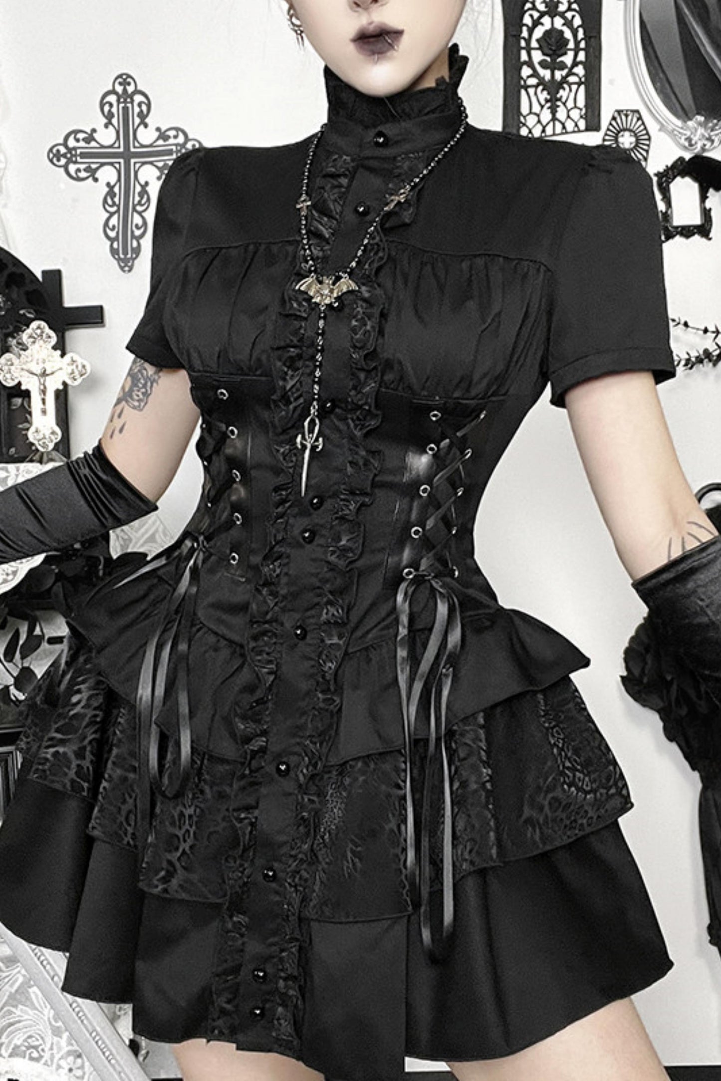 Gothic Corset Lace-Up Dress