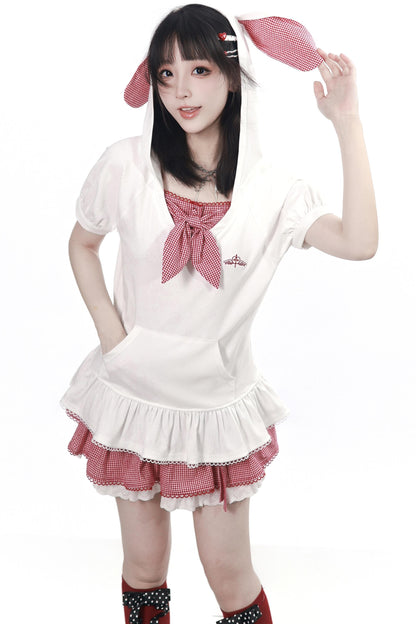 Apple Red Bunny Ear Girly Set
