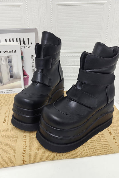 Punk-Klettverschluss-Plateau-Stiefel