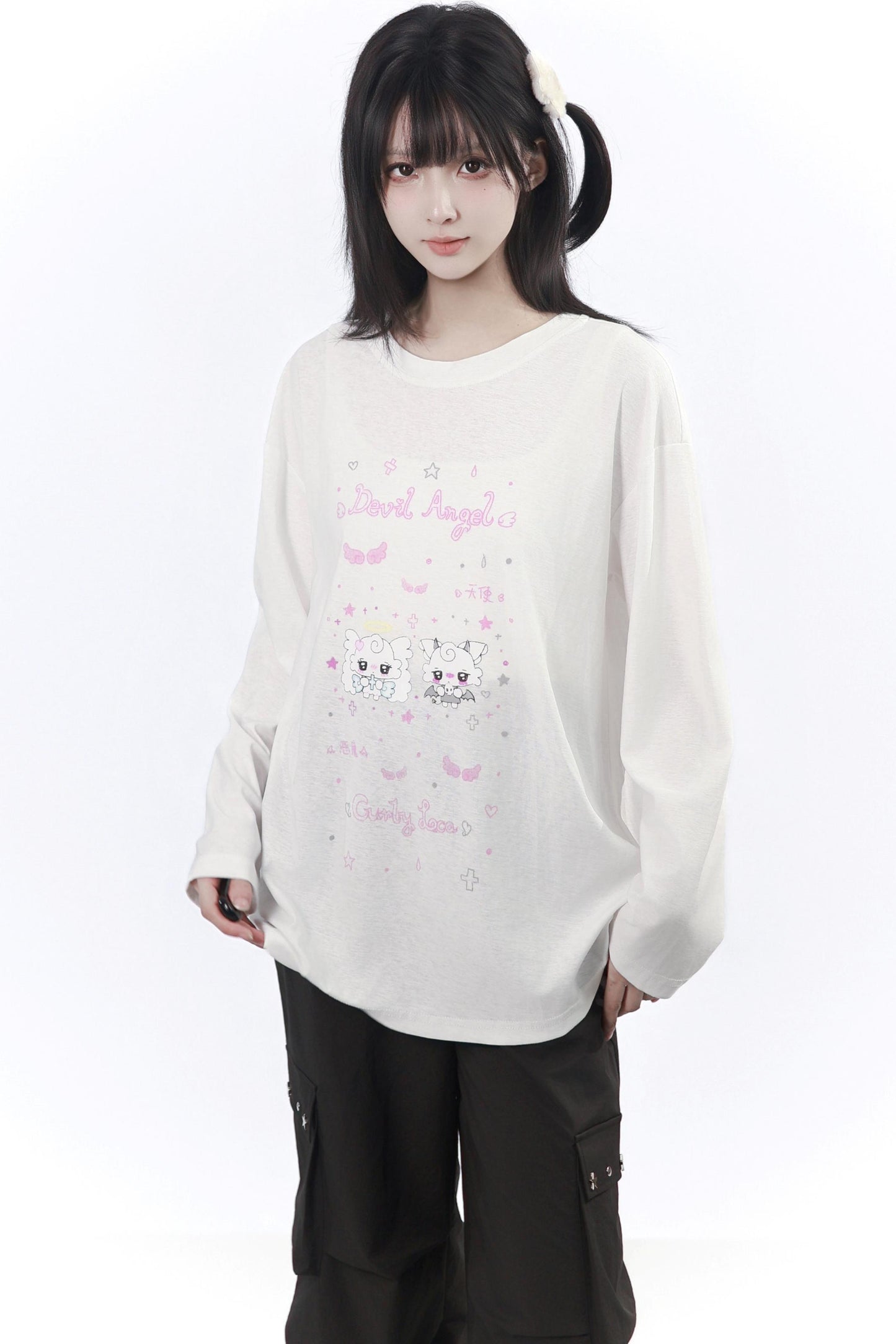 エンジェルデビルイラストTシャツ
