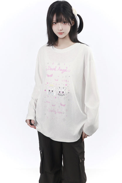 エンジェルデビルイラストTシャツ