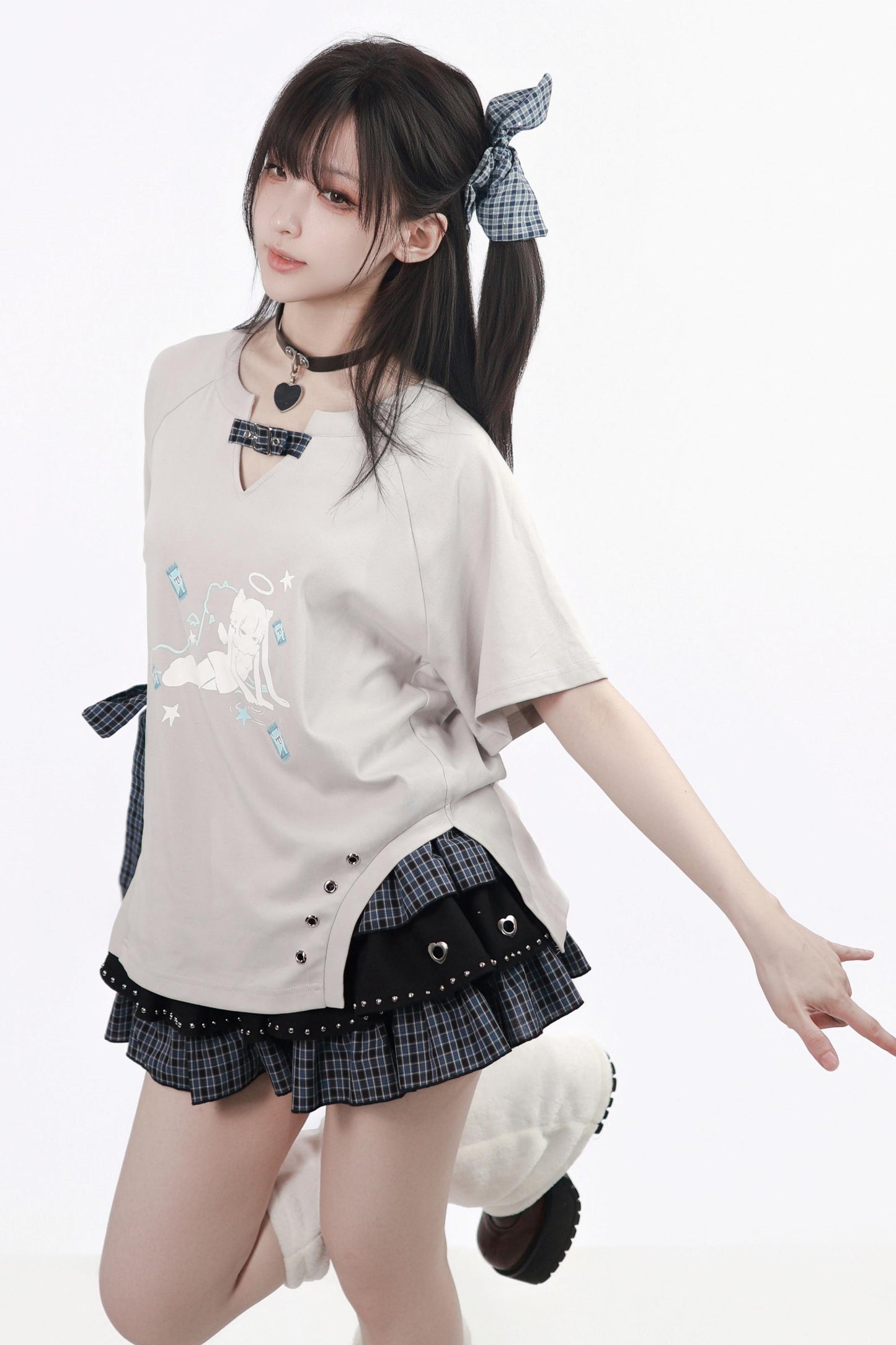 고양이 천사 다크 소녀풍 상하의 세트