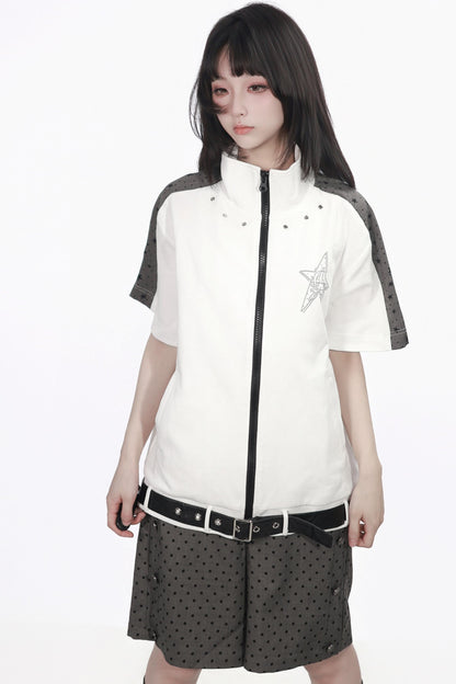 Monochrome Star Dot Shorts Set