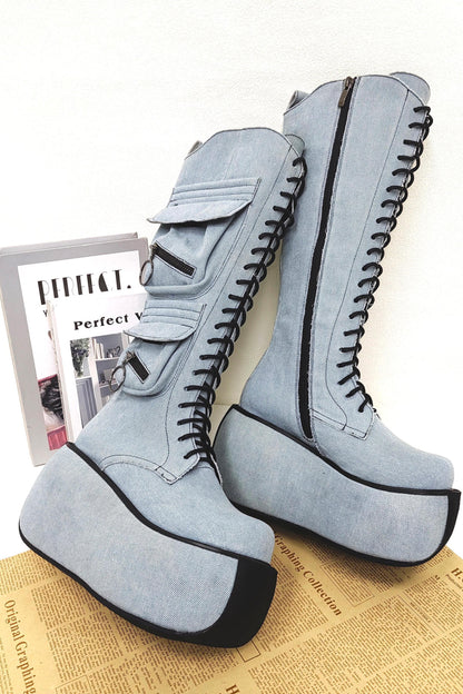 Punk-Plateau-Stiefel mit ultrahohem Absatz
