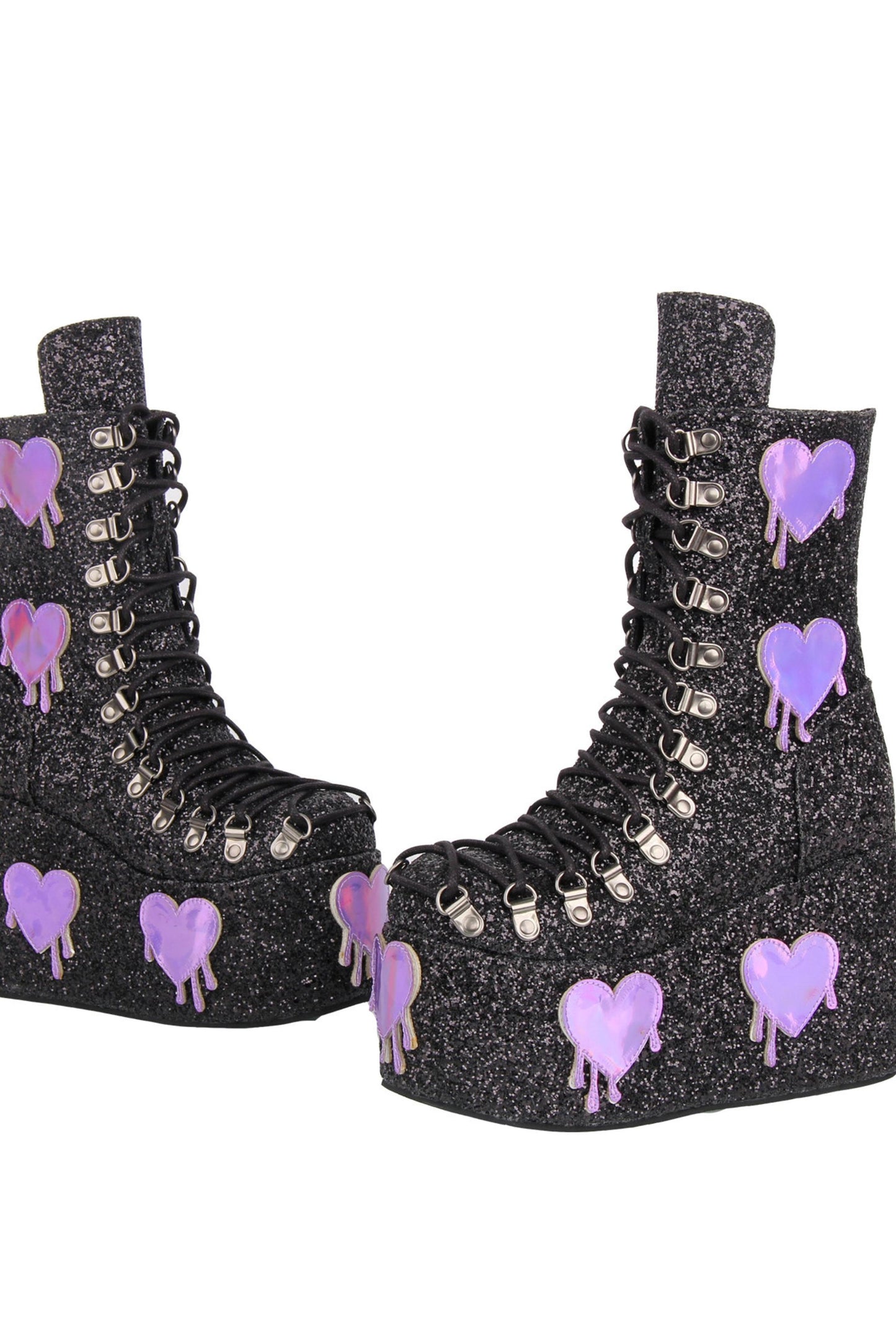 Glitzer-Subkultur-Herz-Plateau-Stiefel