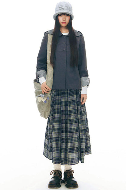 チェックレトロミディスカート