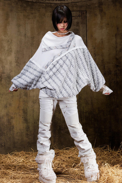 Stacked Collar Batwing Top