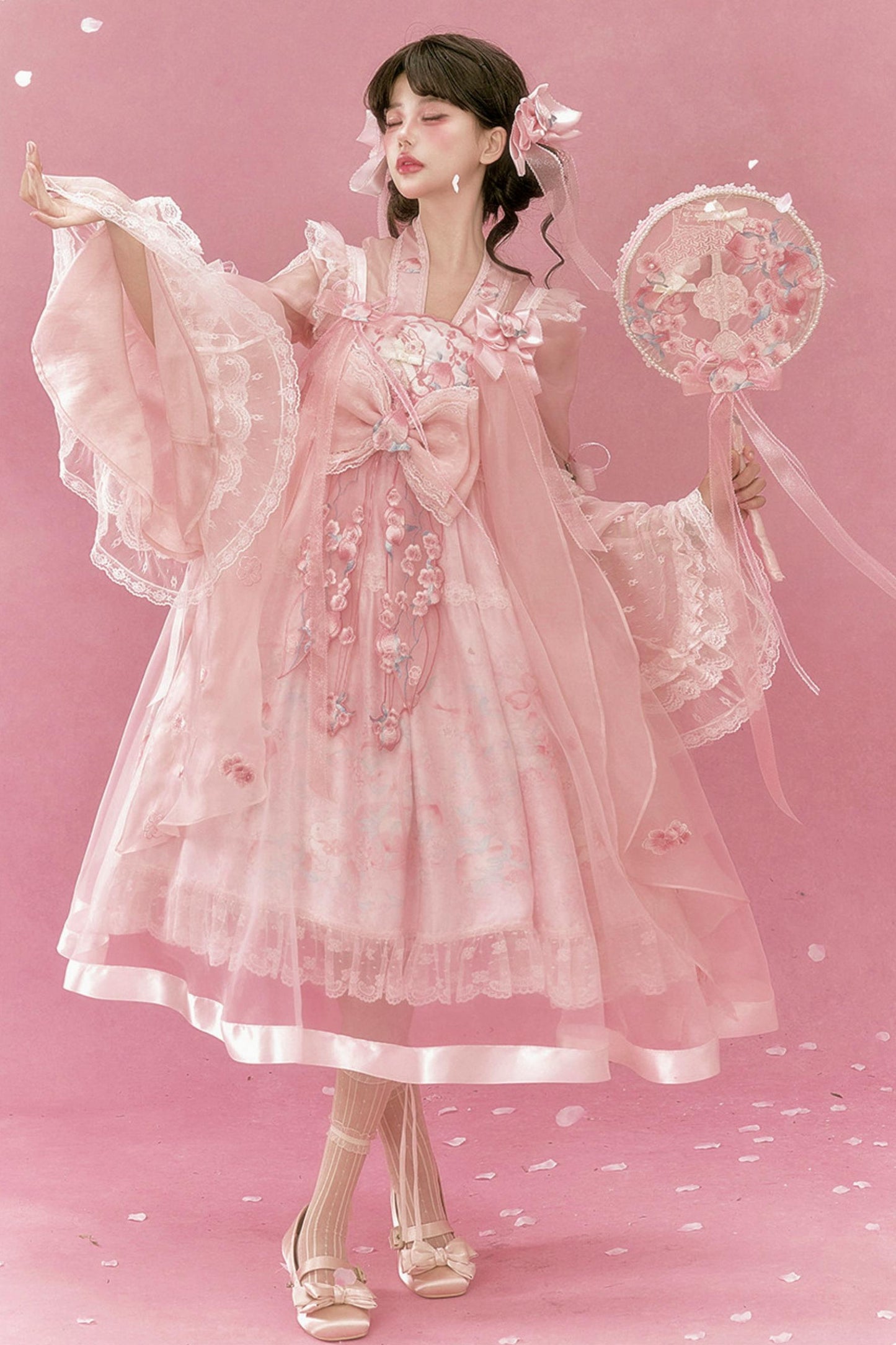 うさぎと桃のチャイナドレス+トップス+アウター+アクセサリー