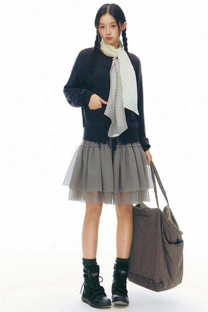 Cardigan in maglia con coulisse