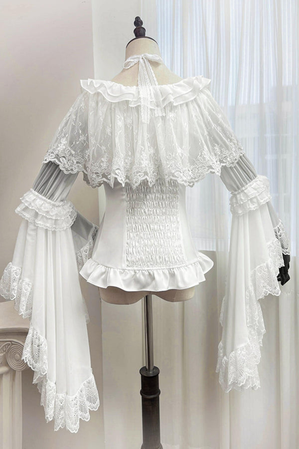 Decadent Gothic Lace Princess-Sleeve Top