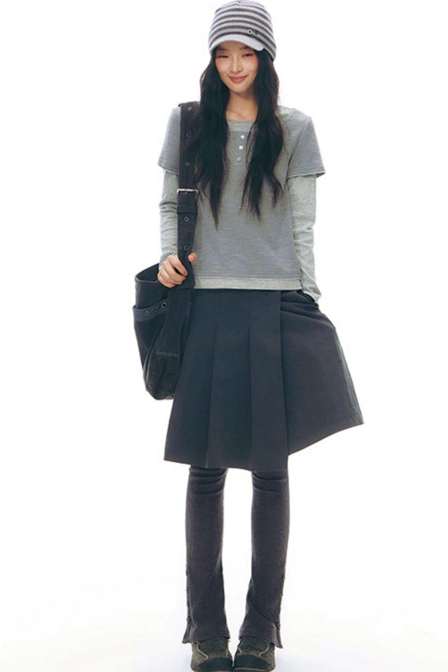 コントラストカラーレイヤートップス