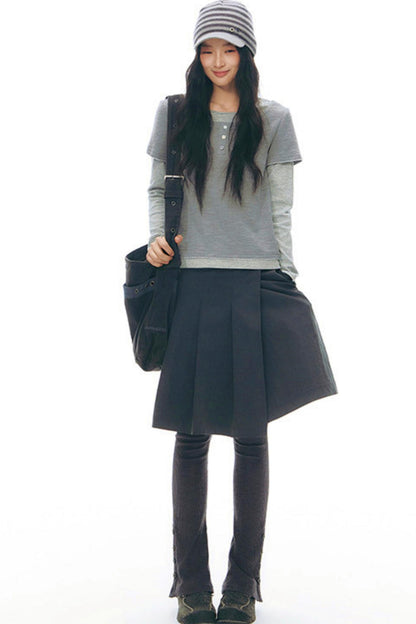 コントラストカラーレイヤートップス