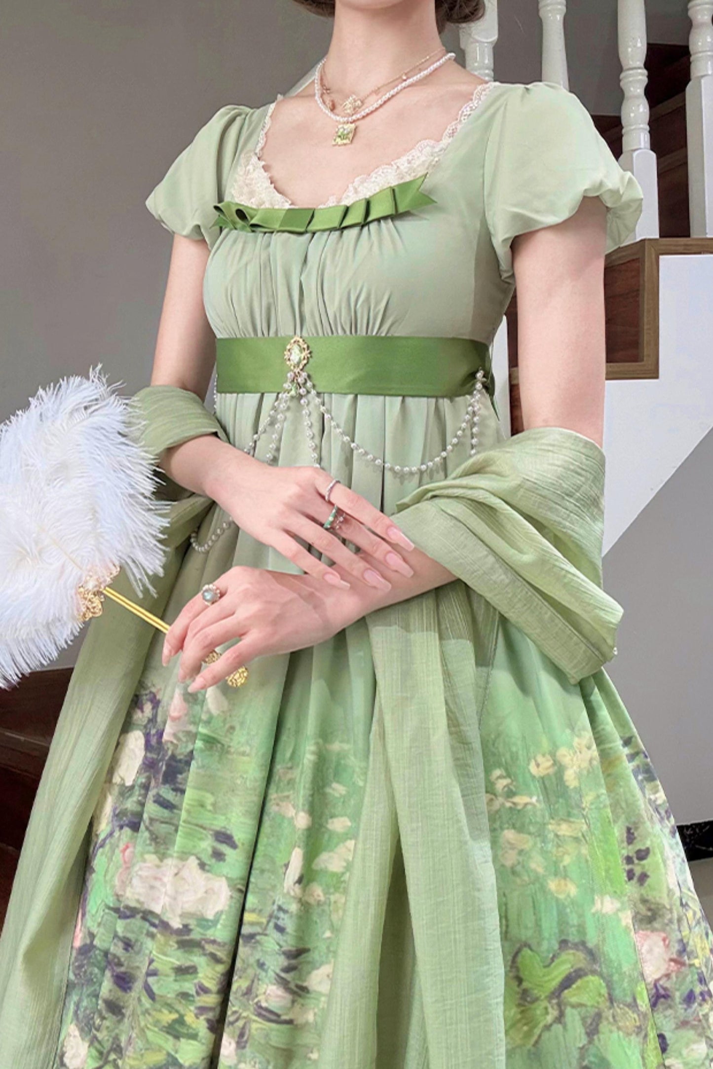 クラシックシフォンローズドレスセットアップ