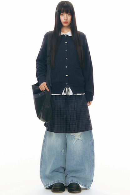 Star Wide Leg Denim Pants