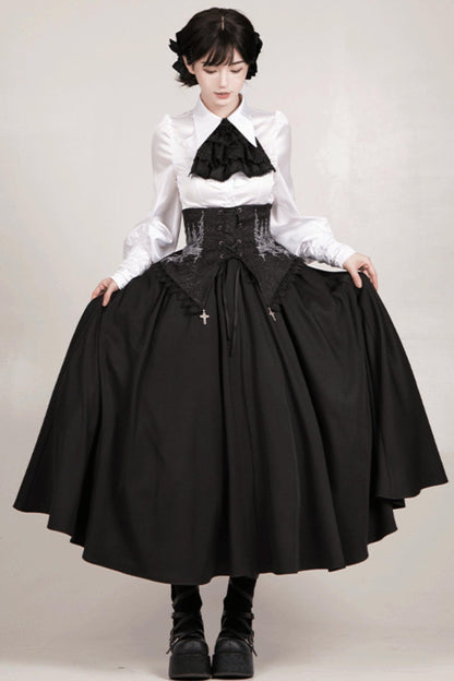 Conjunto de vestido y camisa con sujetador de muelles góticos