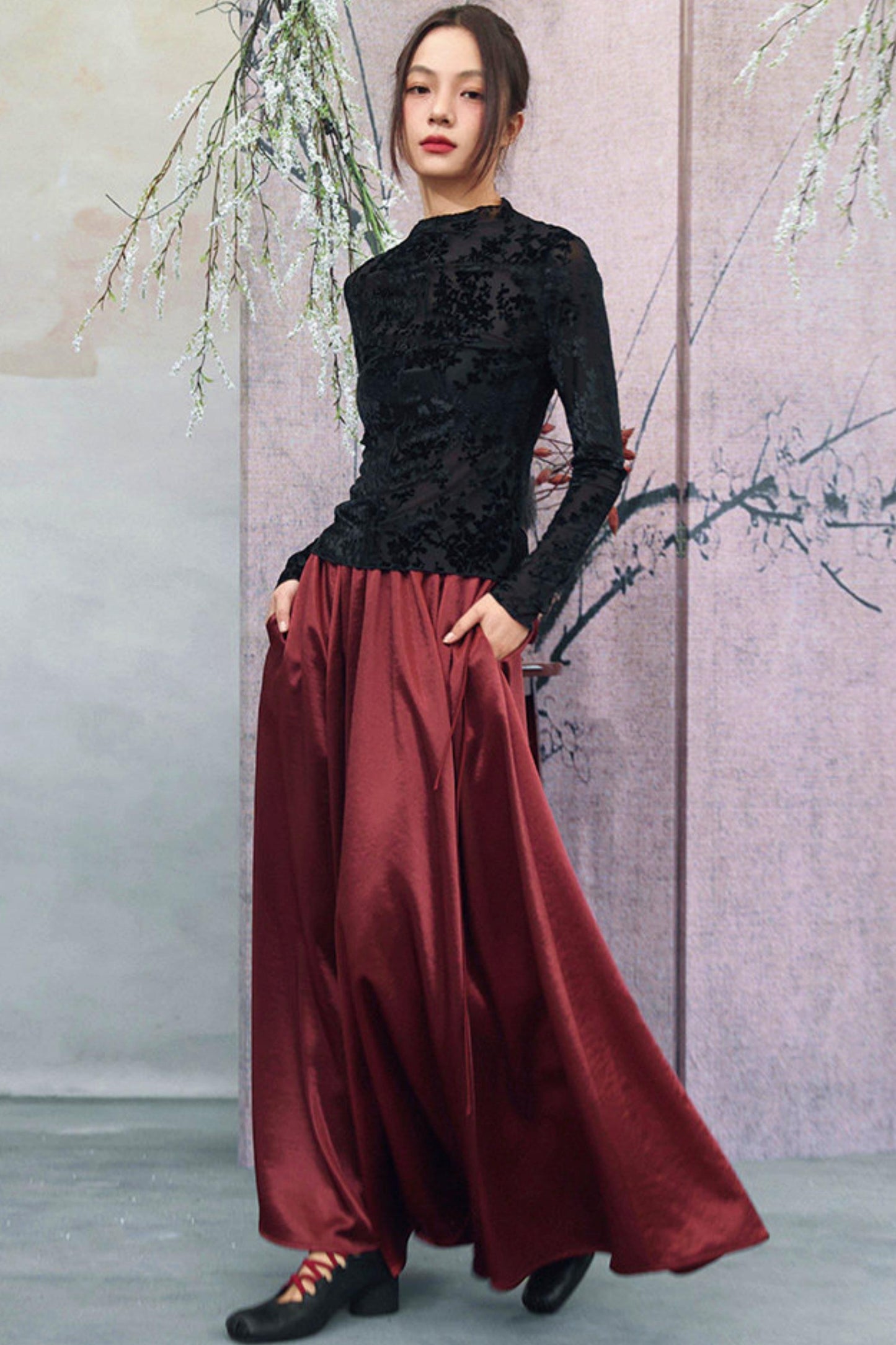 Elegant Satin Skirt