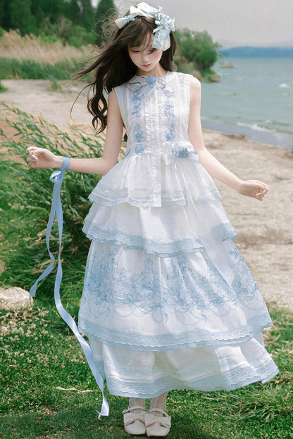 Gonna + top + accessori da principessa fata estiva