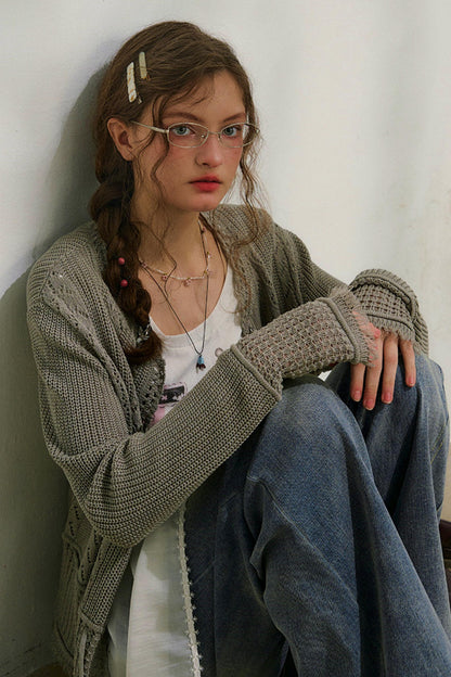 ストリートニットカーディガン